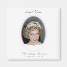 Dieu bénissent princesse Diana Magnets Pour Réfrigérateur