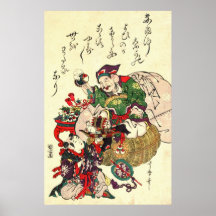 Dieu de Daikoku de la bonne chance 1808 Posters