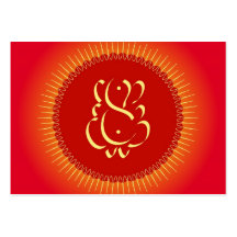 Dieu Ganesha avec des rayons du soleil Carte De Visite
