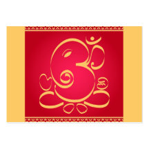 Dieu OM Ganesha sur le rouge Modèles De Cartes De Visite