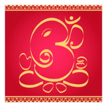 Dieu OM Ganesha sur le rouge Invitations Personnalisées