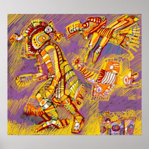 Dieu précolombien des oiseaux posters