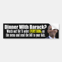 Dîner avec Barack - anti dépense d'Obama Autocollant Pour Voiture