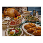 Dîner de dinde de rôti de thanksgiving carte postale