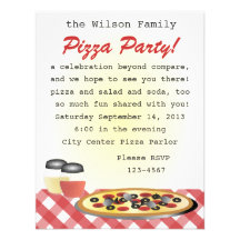 Dîner de pizza invitations personnalisables