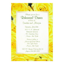 Dîner de répétition de mariage de rose jaune faire-part personnalisé