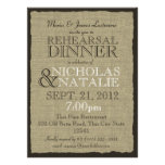 Dîner de répétition de regard de toile de jute invitations personnalisées