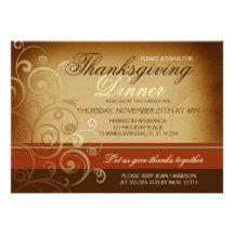 Dîner de thanksgiving carton d'invitation