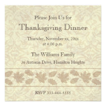 Dîner de thanksgiving invitation personnalisée