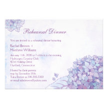 Dîner élégant de répétition de mariage d'hortensia cartons d'invitation
