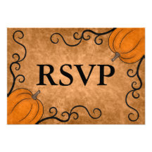 Dîner RSVP de thanksgiving de citrouille de récolt Cartons D'invitation