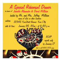 Dîners de répétition de style de Las Vegas Invitations Personnalisées