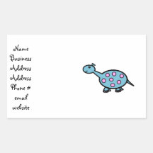Dinosaure de bébé repéré par rose autocollants en rectangle