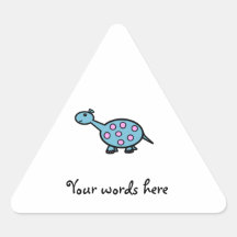 Dinosaure de bébé repéré par rose autocollant en triangle
