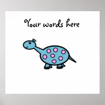 Dinosaure de bébé repéré par rose posters