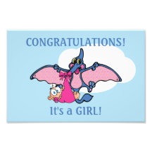 Dinosaure de ptérodactyle c'est un baby shower de  tirages photo