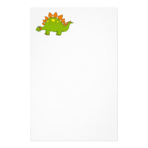 Dinosaure mignon - stegosaurus papier à lettre personnalisable