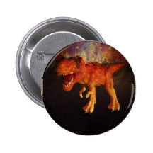 Dinosaure orange de T-Rex de jouet dans l'espace Pin's