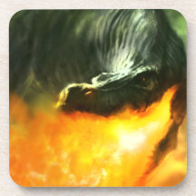 Dinosaure ou dragon de Feu-Respiration par Michael Dessous-de-verre