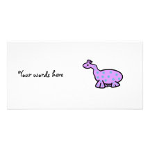 Dinosaure pourpre avec les taches bleues photocartes personnalisées