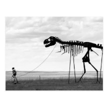 Dinosaure squelettique de marche d'homme squeletti cartes postales