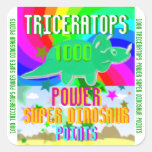 Dinosaure superbe de puissance de Triceratops 1000 Stickers Carrés