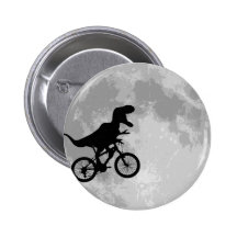 Dinosaure sur un vélo en ciel avec l'amusement de  pin's avec agrafe