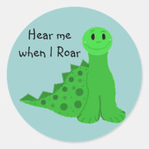 Dinosaure vert frais autocollant