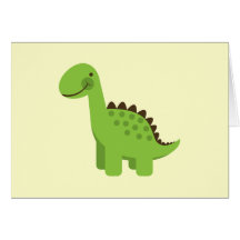 Dinosaure vert mignon carte de vœux