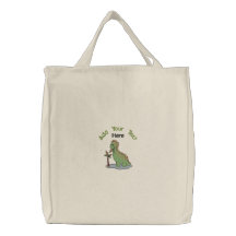 Dinosaure vert sacs de toile