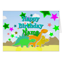 Dinosaures de joyeux anniversaire votre carte nomi