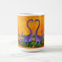 Dinosaures mignons et romantiques tasse à café