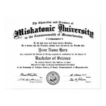 Diplôme d'université de Miskatonic -- Introduisez  posters