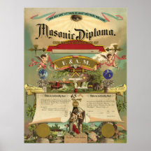 Diplôme maçonnique de F&AM Posters