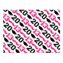 Diplômé rose 2013 de moustache cartes postales