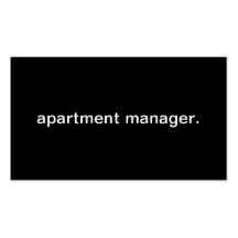 Directeur d'appartement cartes de visite personnelles