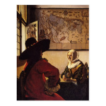 Dirigeant et fille riante carte postale