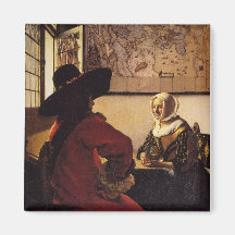 Dirigeant et fille riante magnets pour réfrigérateur