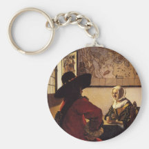 Dirigeant et fille riante porte-clefs