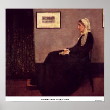 Disposition dans noir et le gris par Whistler Poster