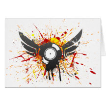 Disque de graffiti de vol - vinyle audio du DJ de  Carte De Vœux