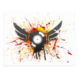 Disque de graffiti de vol - vinyle audio du DJ de  Carte Postale