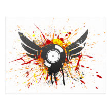 Disque de graffiti de vol - vinyle audio du DJ de  Carte Postale