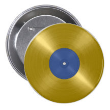Disque d'or avec l'étiquette bleu badge