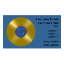 Disque d'or avec l'étiquette bleu modèles de cartes de visite
