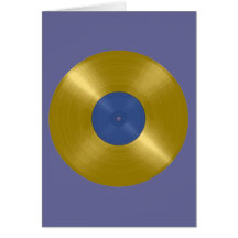 Disque d'or avec l'étiquette bleu cartes