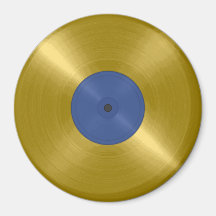 Disque d'or avec l'étiquette bleu aimants pour réfrigérateur