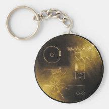 Disque d'or Keychain de Voyager Porte-clefs