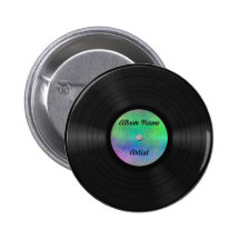Disque vinyle fait sur commande badge avec épingle