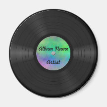 Disque vinyle fait sur commande aimants pour réfrigérateur